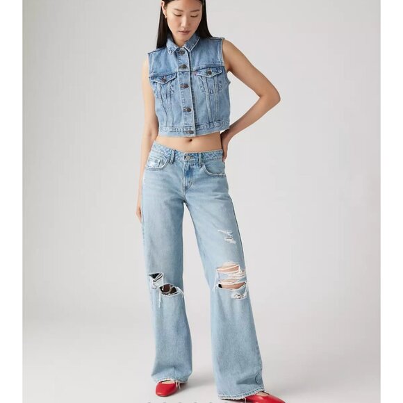 Levi's Denim - Levi’s Women’s Low Loose Premium Jeans, 26x30, Probably OK Light Wash